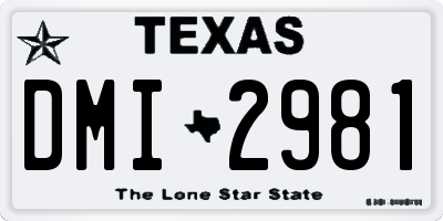 TX license plate DMI2981