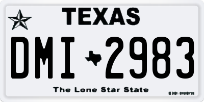 TX license plate DMI2983