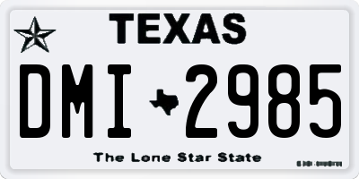 TX license plate DMI2985
