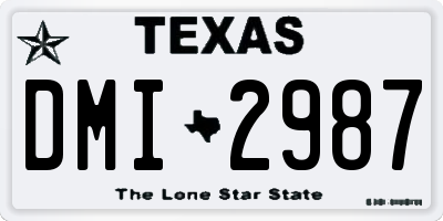 TX license plate DMI2987