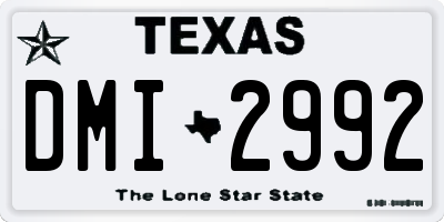 TX license plate DMI2992