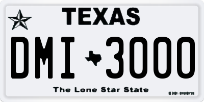 TX license plate DMI3000