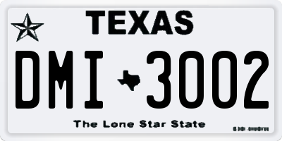 TX license plate DMI3002