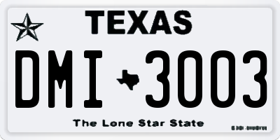 TX license plate DMI3003