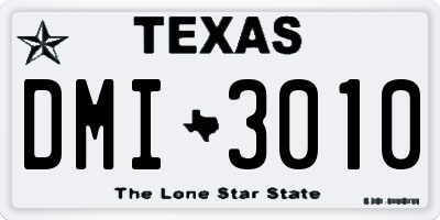 TX license plate DMI3010