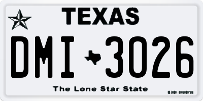 TX license plate DMI3026