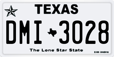 TX license plate DMI3028