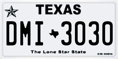 TX license plate DMI3030