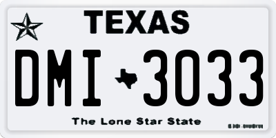 TX license plate DMI3033