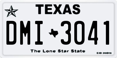 TX license plate DMI3041
