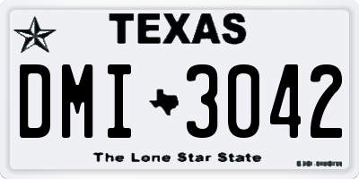 TX license plate DMI3042