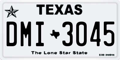 TX license plate DMI3045
