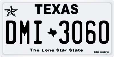 TX license plate DMI3060