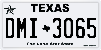 TX license plate DMI3065