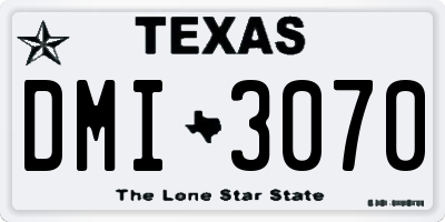 TX license plate DMI3070