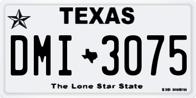 TX license plate DMI3075
