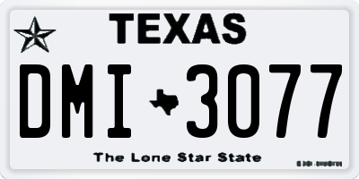 TX license plate DMI3077