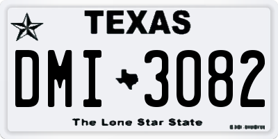TX license plate DMI3082