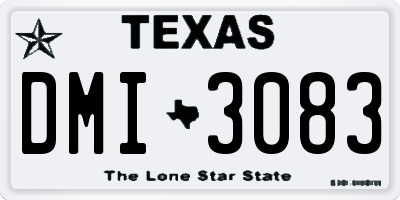 TX license plate DMI3083