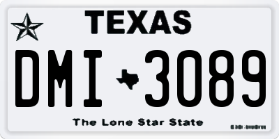 TX license plate DMI3089