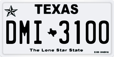 TX license plate DMI3100