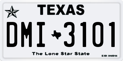 TX license plate DMI3101