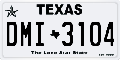 TX license plate DMI3104