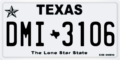 TX license plate DMI3106