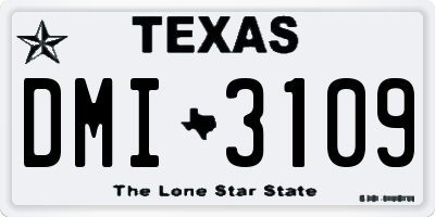 TX license plate DMI3109