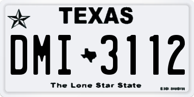 TX license plate DMI3112