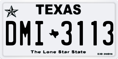 TX license plate DMI3113