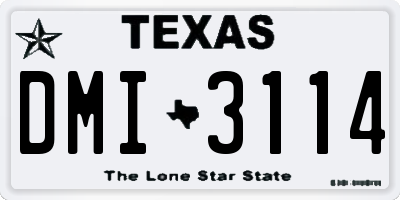 TX license plate DMI3114