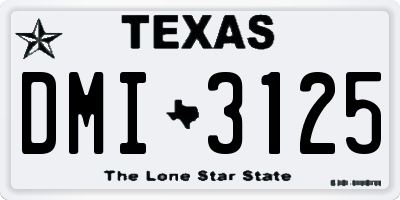 TX license plate DMI3125