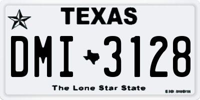 TX license plate DMI3128