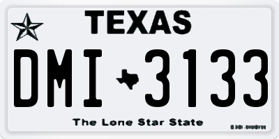 TX license plate DMI3133