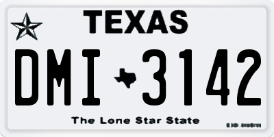 TX license plate DMI3142