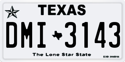 TX license plate DMI3143