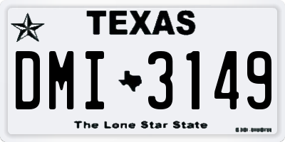 TX license plate DMI3149