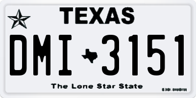 TX license plate DMI3151