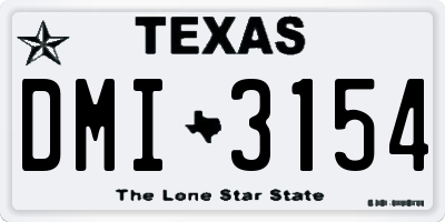 TX license plate DMI3154