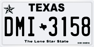 TX license plate DMI3158