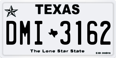 TX license plate DMI3162