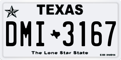 TX license plate DMI3167