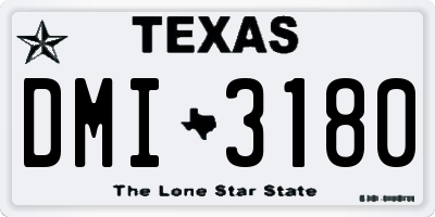 TX license plate DMI3180