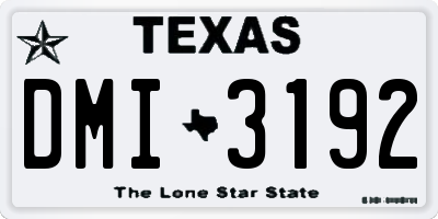 TX license plate DMI3192