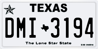 TX license plate DMI3194