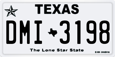 TX license plate DMI3198