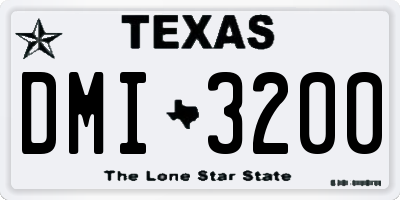 TX license plate DMI3200