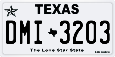 TX license plate DMI3203