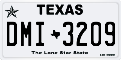 TX license plate DMI3209